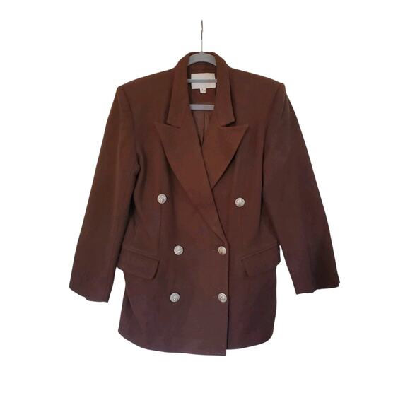 Barbara Bui Paris Chocolate Brown Wool Double Breasted Blazer Jacket, Women's 6 - Picture 1 of 13